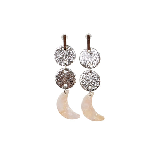 Moon Drop Earring | Silver