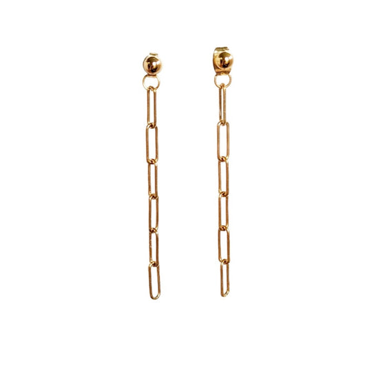 Gold Paperclip Backdrop Earring