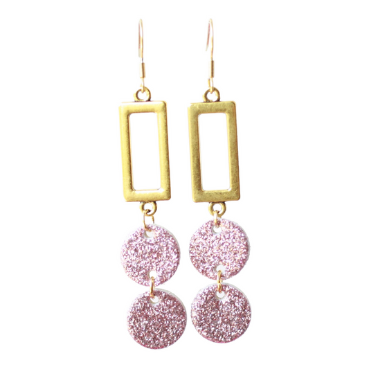 Glitter Pink Jen Earring