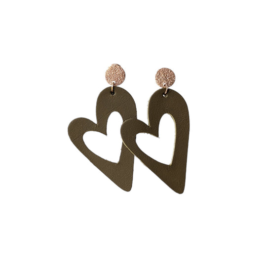 Olive Heart  Earring