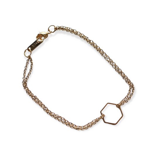 Gold Hexagon Bracelet