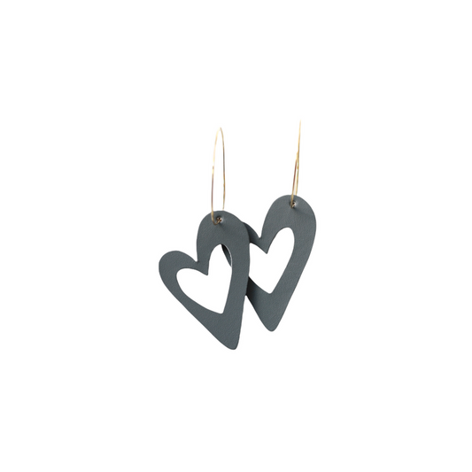 Grey Lux Heart Hoop