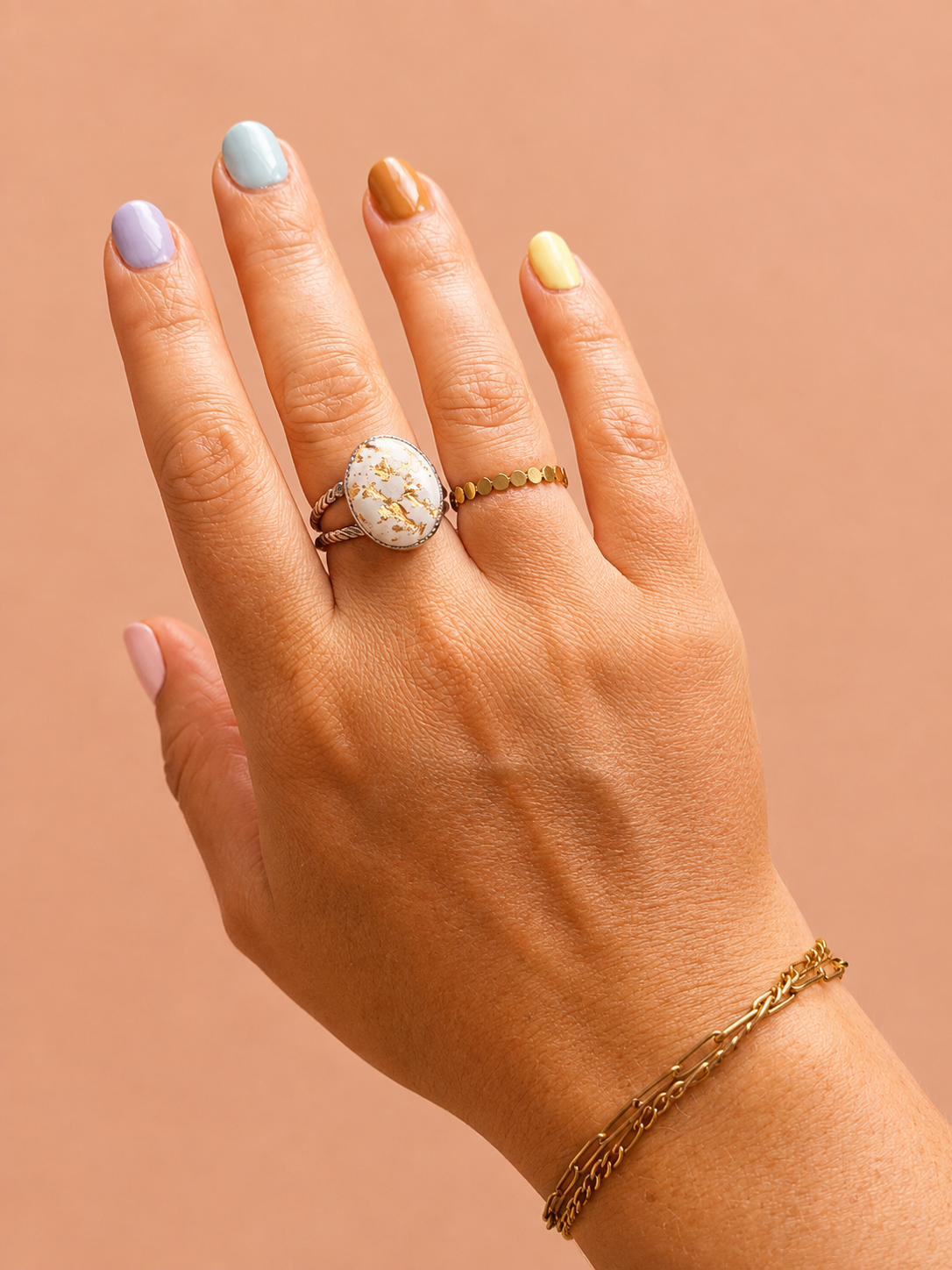 Circle link stacking ring by Iviana & Co