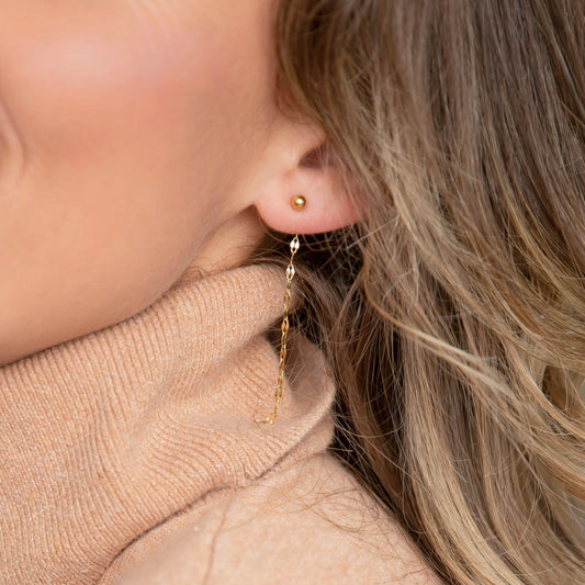 Gold Dainty Backdrop Earring