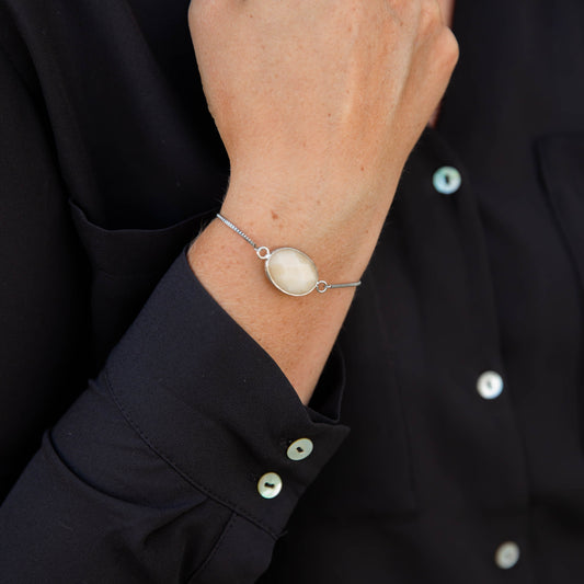White Jade Slider Bracelet
