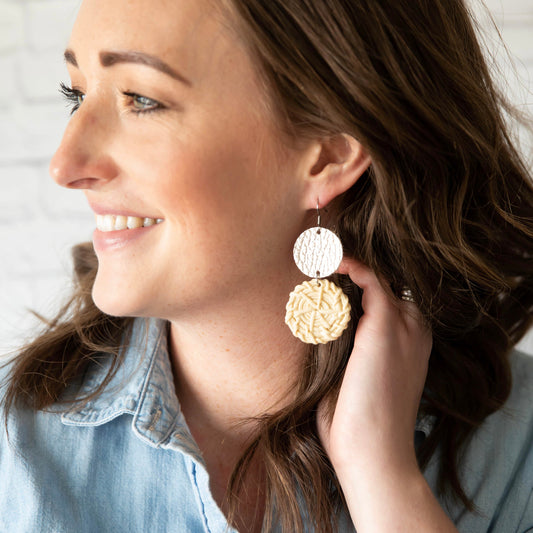 Champagne Rattan Earring