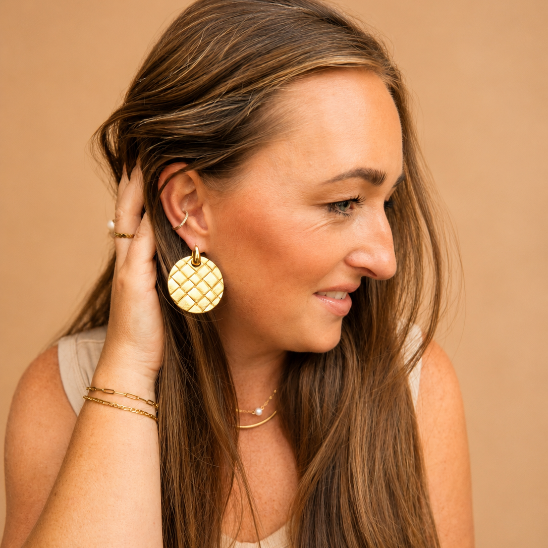 Camryn Leather Earring | TWO IN ONE
