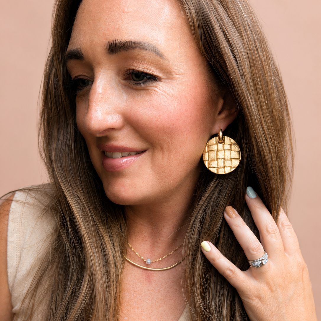 Camryn Leather Earring | TWO IN ONE