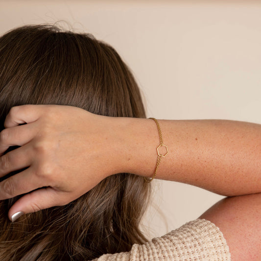 Gold Hexagon Bracelet