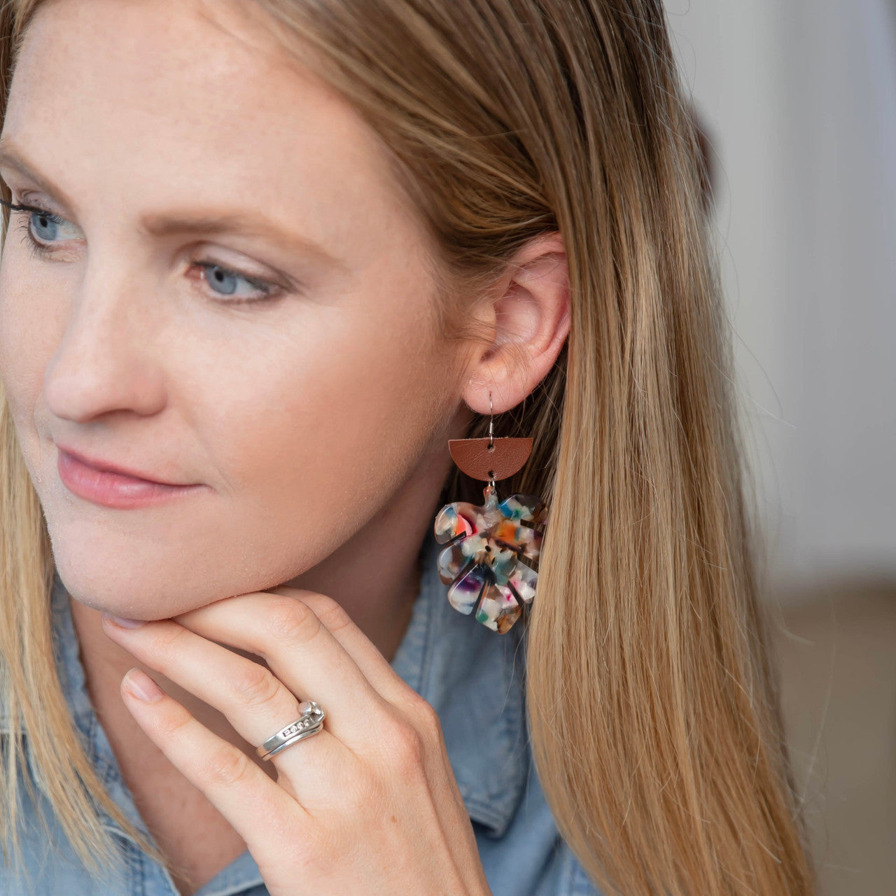 Summer Monstera Earring