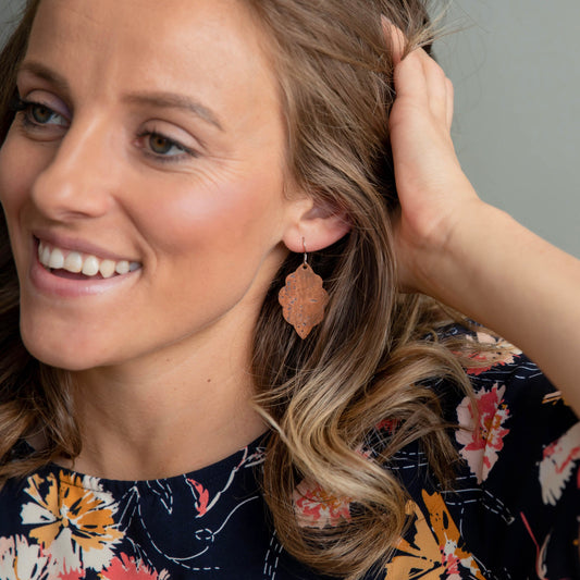 Tan Cork Signature Leather Earring