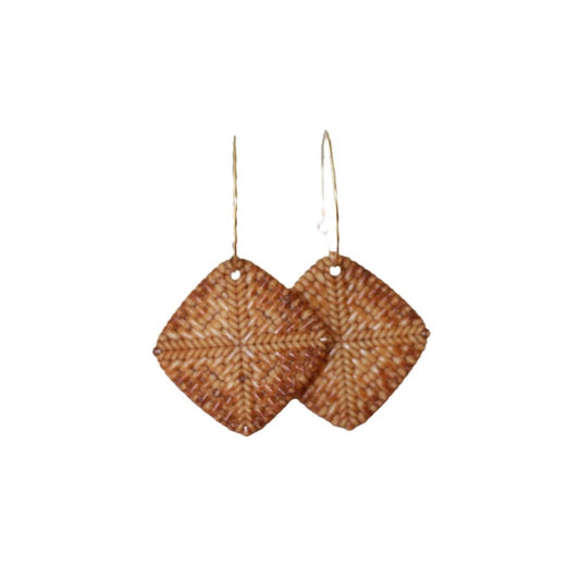 Rattan Hoop Earring