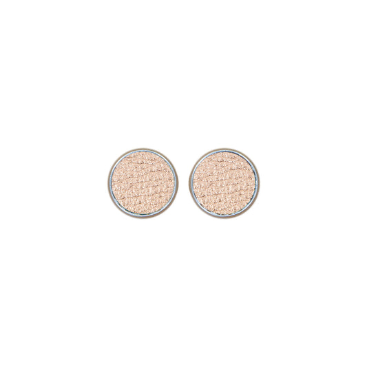 Rose Gold Leather Stud Earring