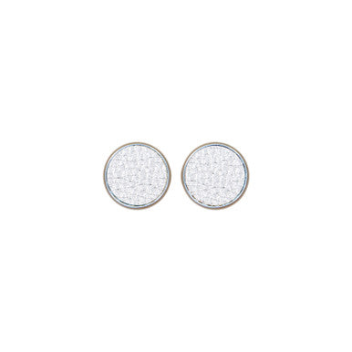 Silver Leather Stud Earring
