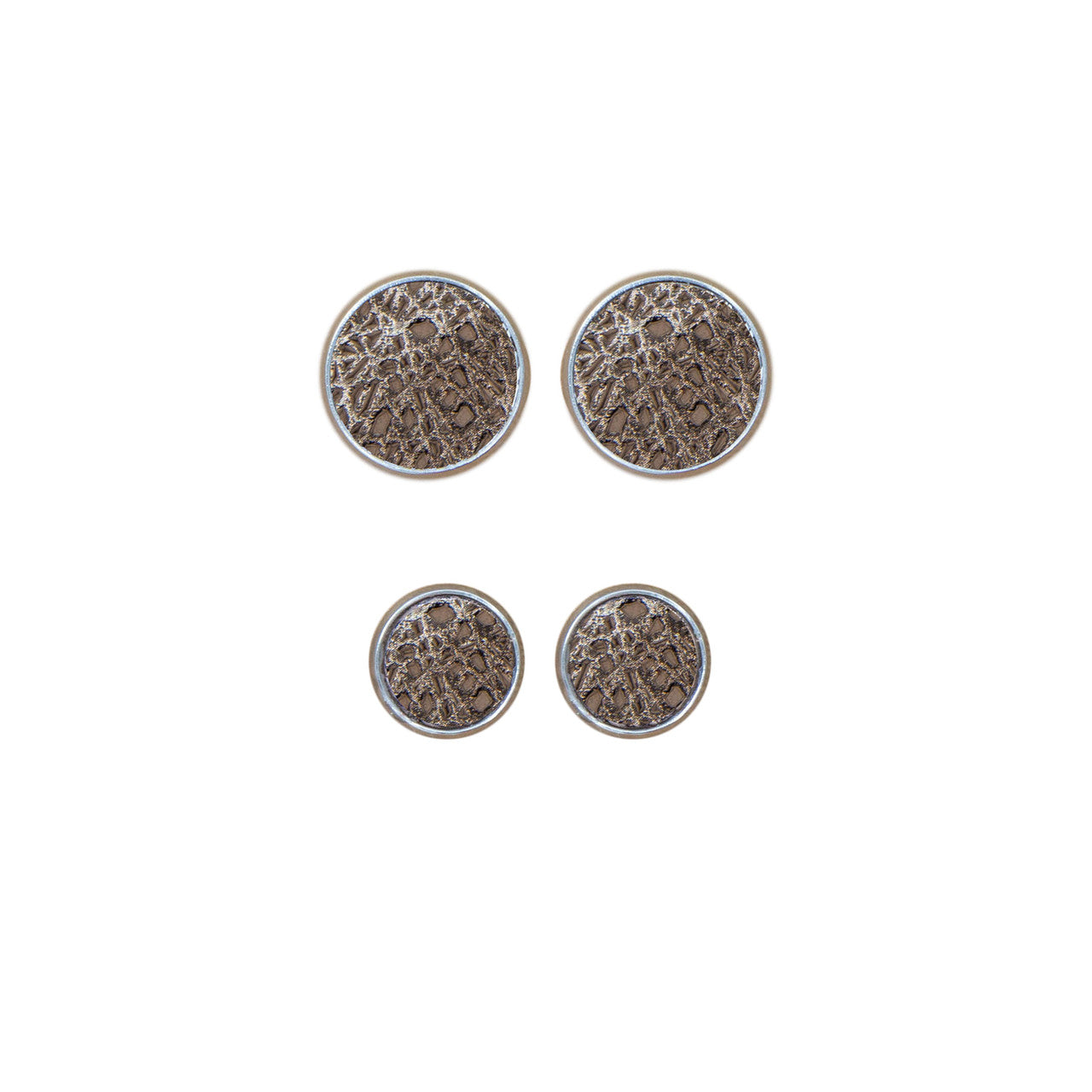 Silver Leather Stud Earring